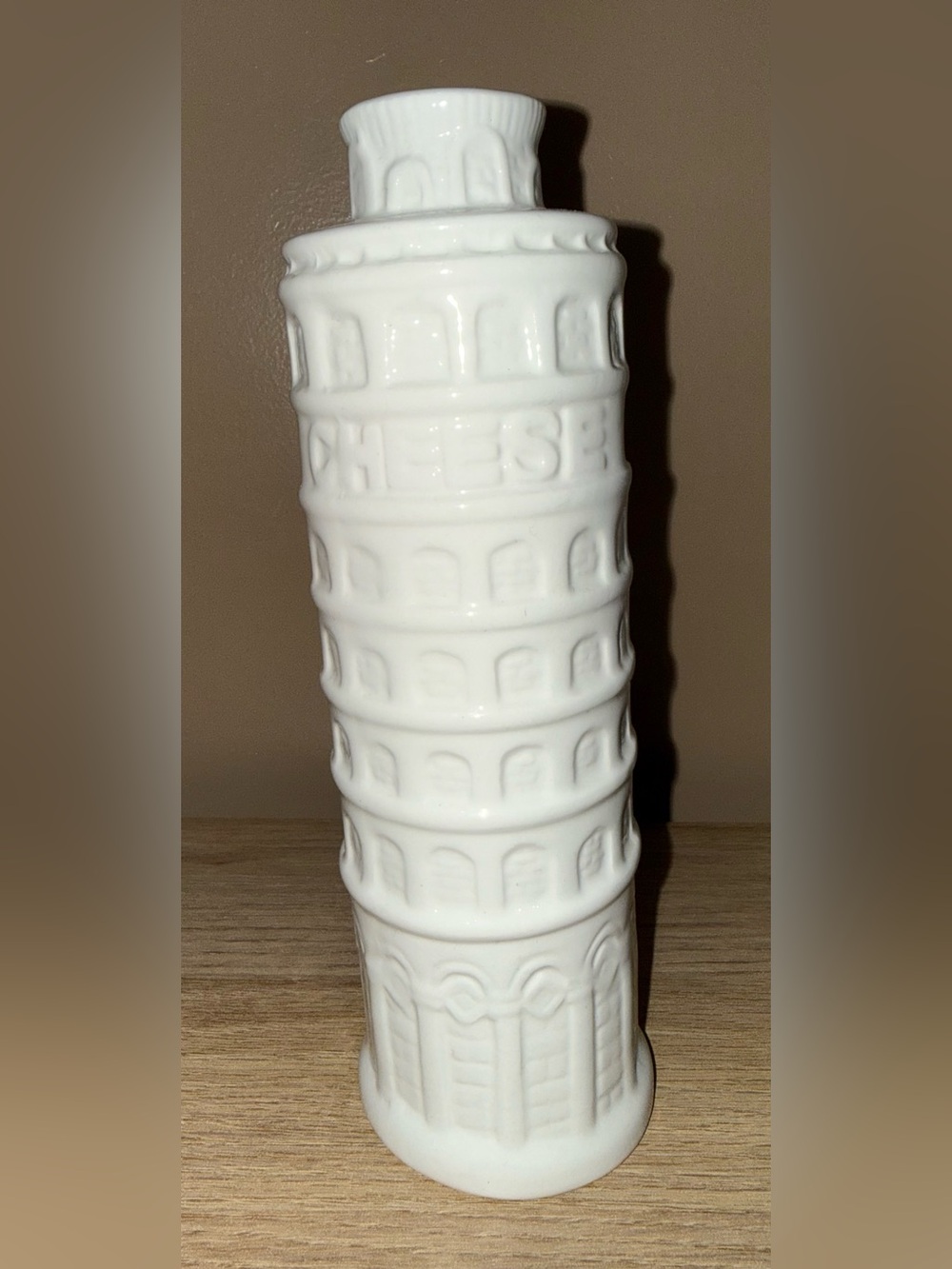 LEANING TOWER OF PISA ceramic cheese shaker.